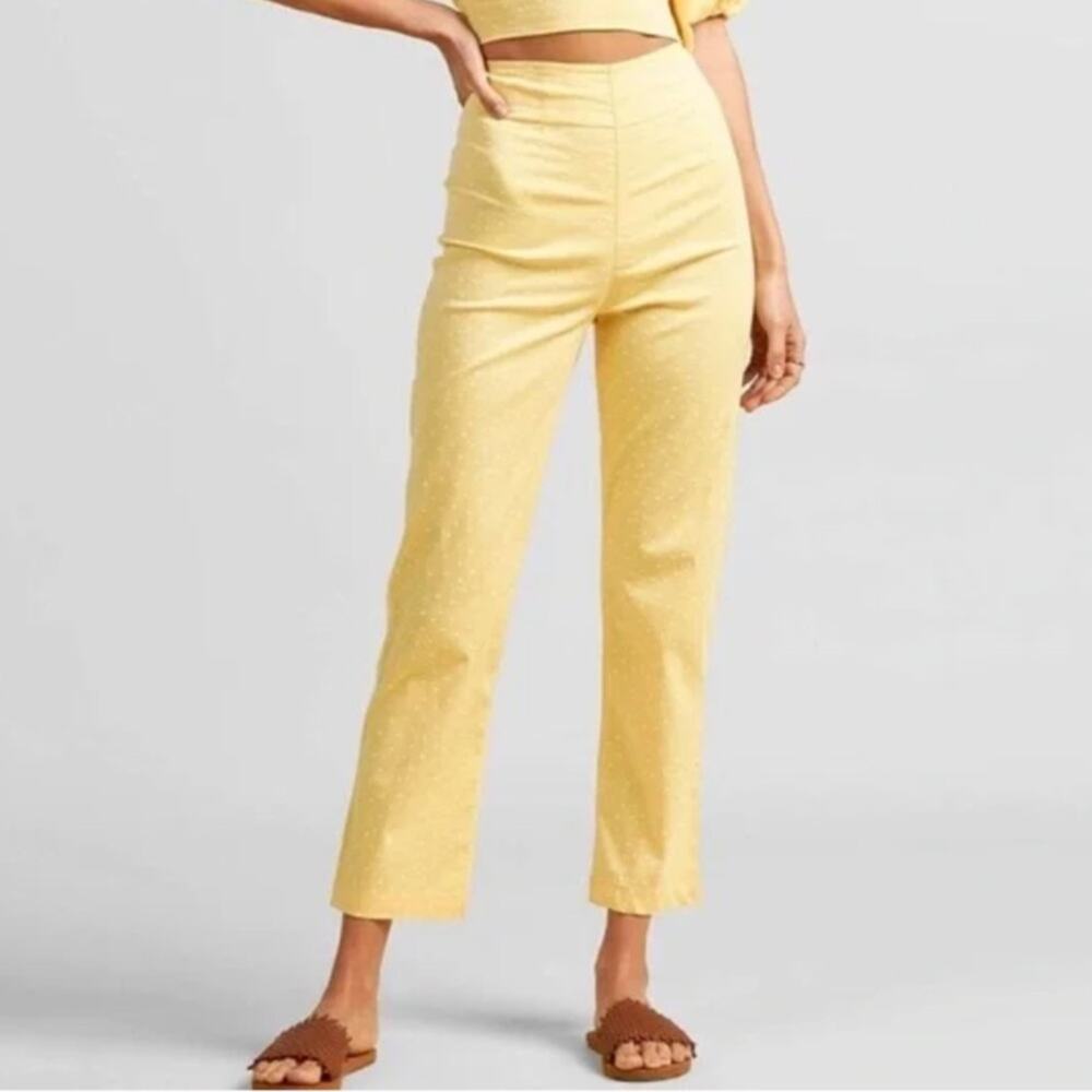 Billabong x Salty Blonde Moonlight High Rise Pant Yellow Polka Dot Size 24